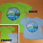 Green adult shirt and blue kid shirt