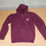 Burgundy hooded zip up jacket